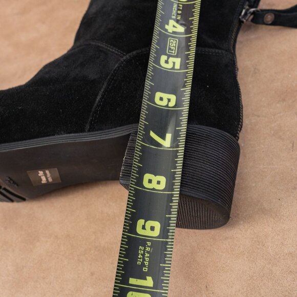 Stuart Weitzman Women Black Suede Soft Faux Fur Lined Back Zip Ankle Boots sz 9. - Picture 6 of 8